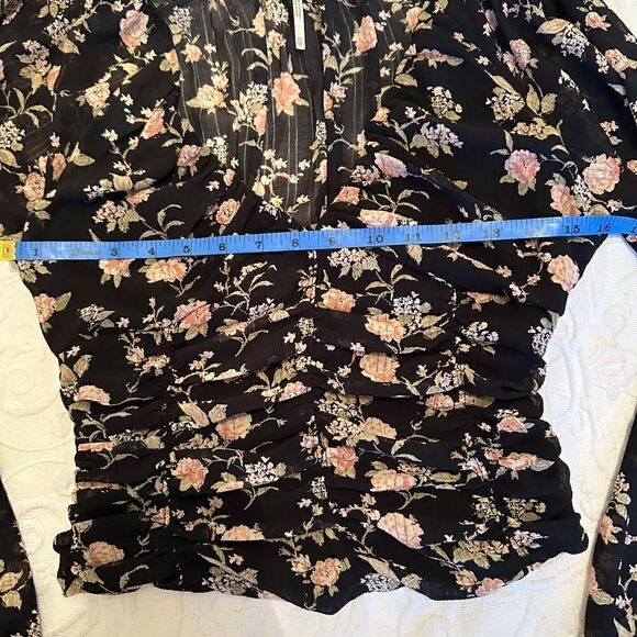 Free People Final Rose Blouse in Black Combo XS - Picture 6 of 12